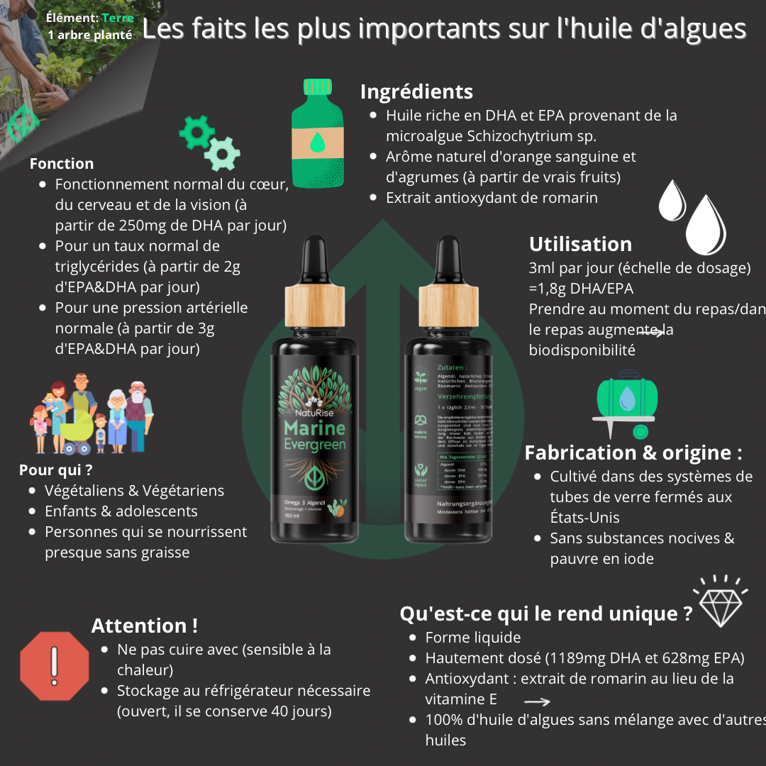 Huile d'algues oméga 3 (100ml)